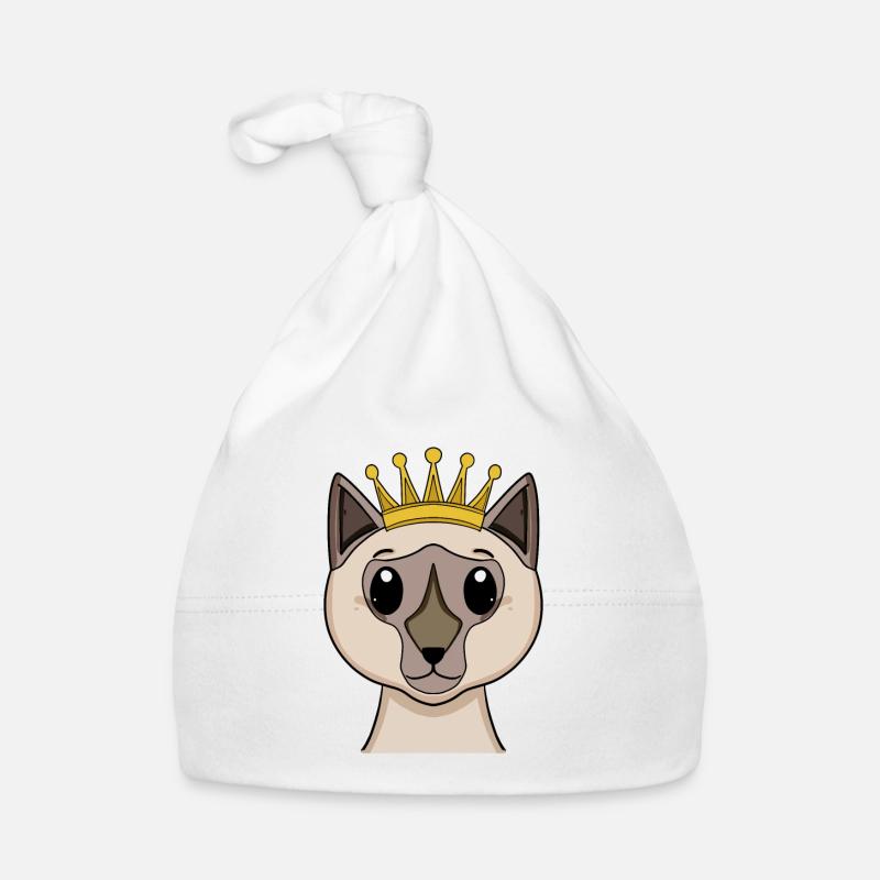 Chat avec couronne - Chat siamois avec couronne Bonnet bio Bébé
