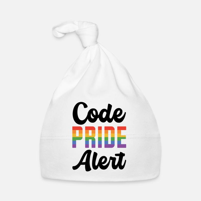 Code Pride Alert Bisexual Lesbian Love Asexual Tra - Baby Bio-Mütze - Weiß