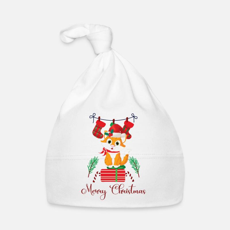 Noël avec un chat Bonnet bio Bébé