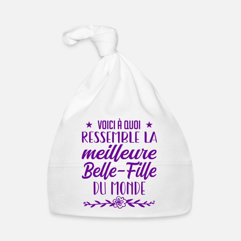 belle-fille du monde - Bonnet bio Bébé - blanc