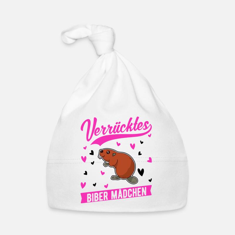 Verrücktes Biber Mädchen Baby Bio-Mütze