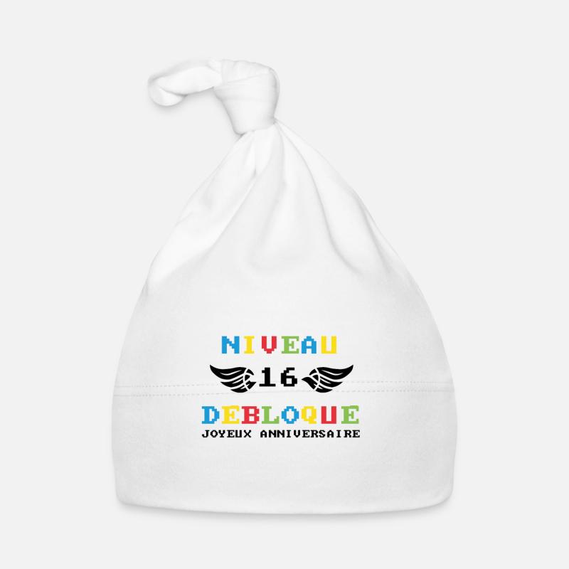 Niveau 16 Débloqué joyeux anniversaire Bonnet bio Bébé