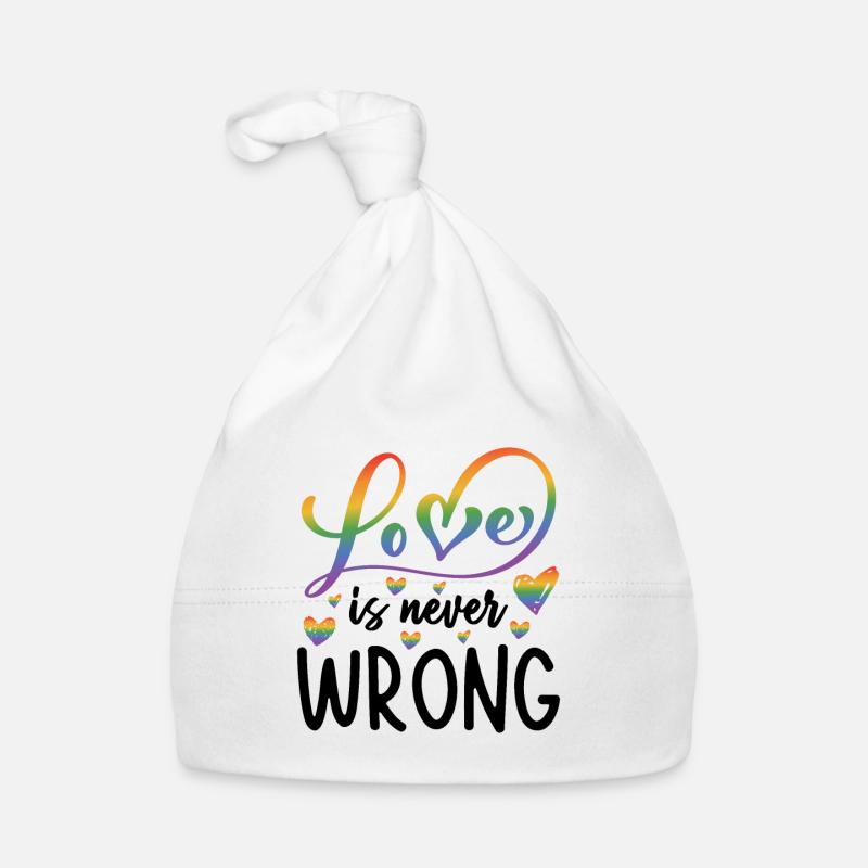 Love Is Never Wrong Lgbtq Diversity Rainbow Pride Baby Bio-Mütze