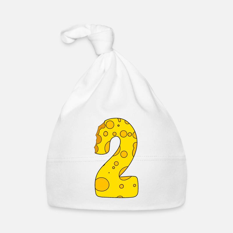 Zahl 2 Ziffer Käse Baby Bio-Mütze
