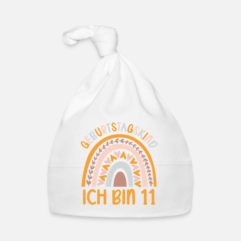 11 Jahre alt Rainbow Regenbogen 11. Geburtstag Baby Bio-Mütze