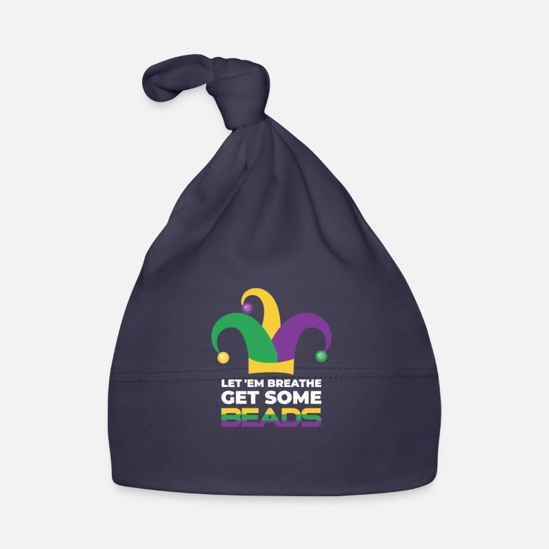 Let 'Em get some Beads Mardi Gra Organic Baby Cap