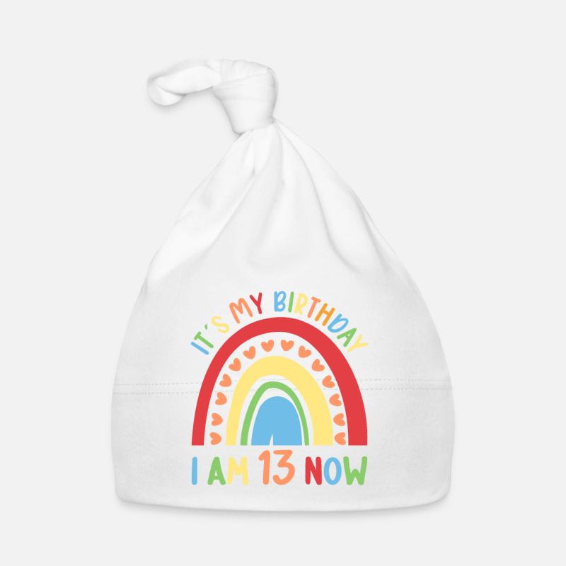 13 Jahre alt Rainbow Regenbogen 13. Geburtstag Baby Bio-Mütze