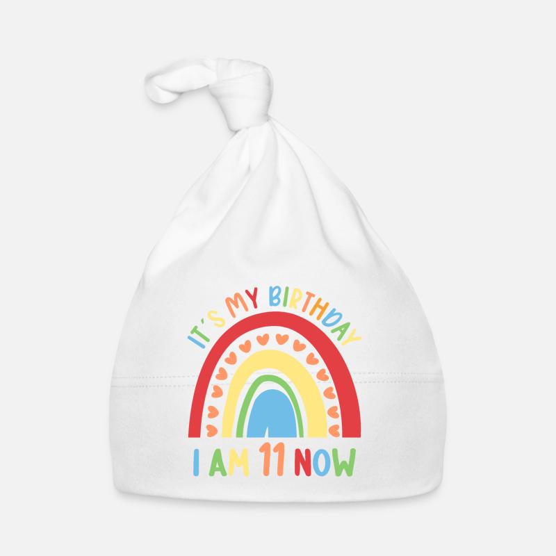 11 Jahre alt Rainbow Regenbogen 11. Geburtstag Baby Bio-Mütze