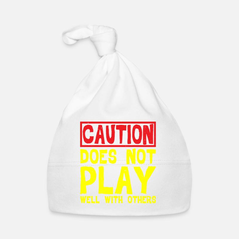 Caution, does not play well with others 32 Organic Baby Cap