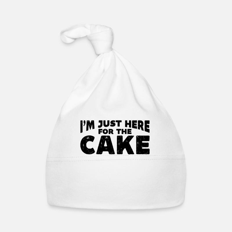 Im Just Here For The Cake Organic Baby Cap