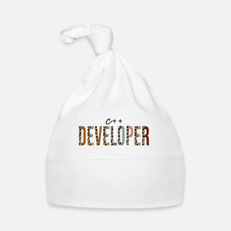 C++ developer Leopard Print Funny Organic Baby Cap