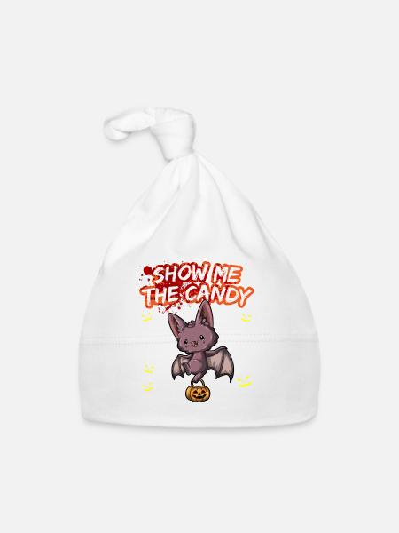 Montrez-moi le truc ou la friandise du costume d’Halloween - Bonnet bio Bébé - blanc - Devant