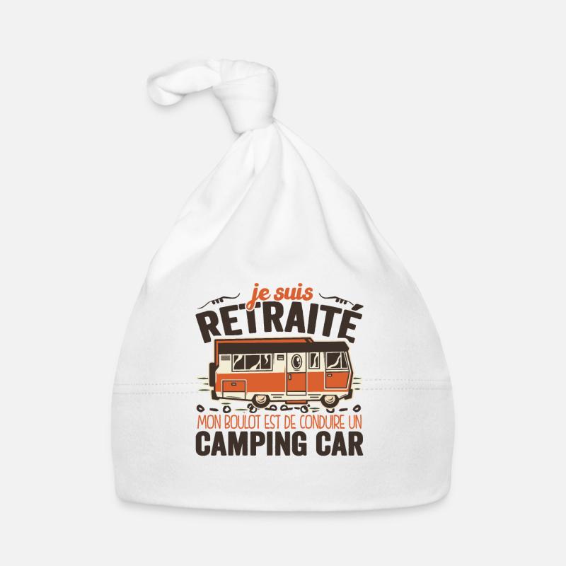 Je Suis Un Retraité Avec Un Camping Car - Bonnet bio Bébé - blanc