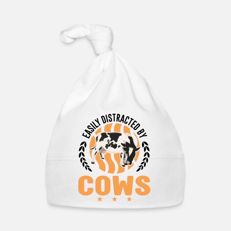 Facilement distrait par les vaches vaches éleveur de bovins vache Bonnet bio Bébé