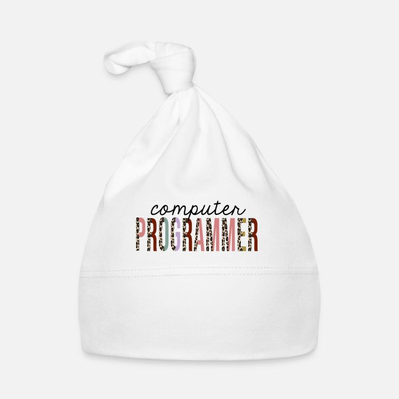 Computer Programmer Leopard Print Funny Organic Baby Cap