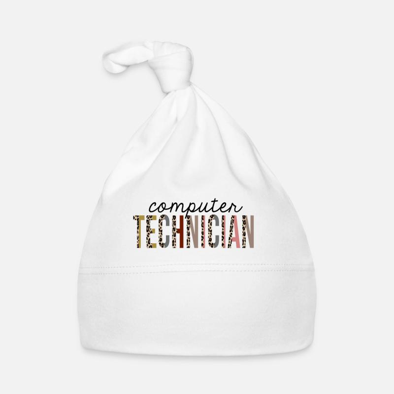 Computertechniker-Leopard-Druck lustig Baby Bio-Mütze