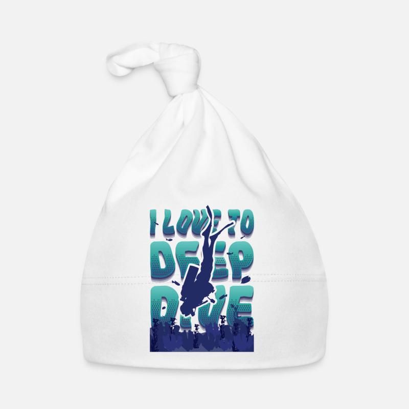 Ich liebe Deep Dive Scuba Diving Baby Bio-Mütze