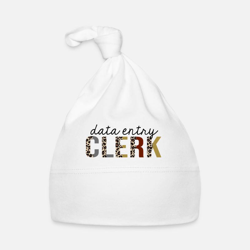 Data Entry Clerk Leopard Print Funny Organic Baby Cap