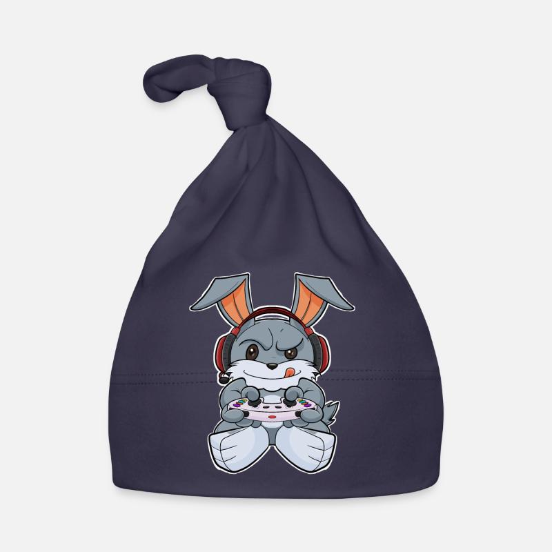 Rabbit With Gaming Controller I Funny Gaming Baby Bio-Mütze