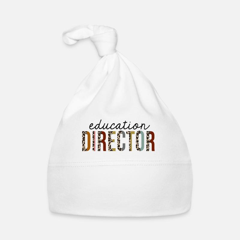 Education Director Leopard Print Funny Organic Baby Cap