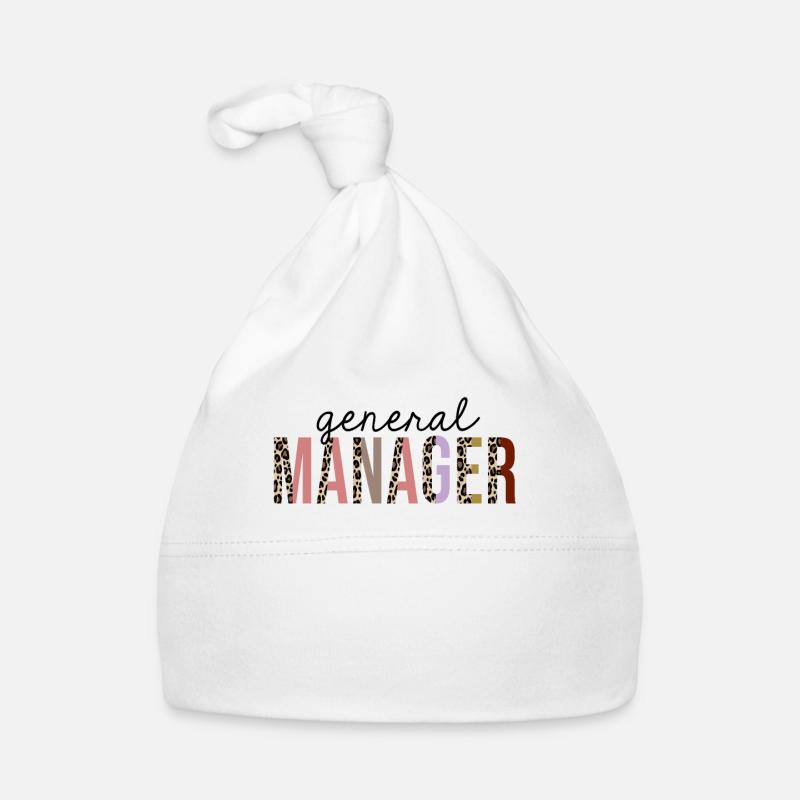 General Manager Leopard Print Funny Organic Baby Cap