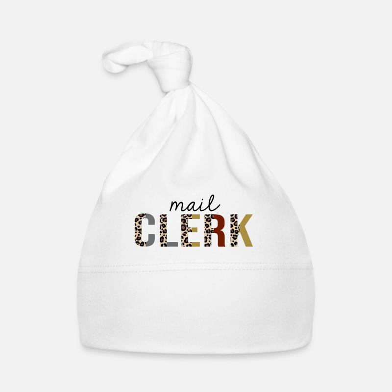 Mail Clerk Leopard Print Funny Organic Baby Cap