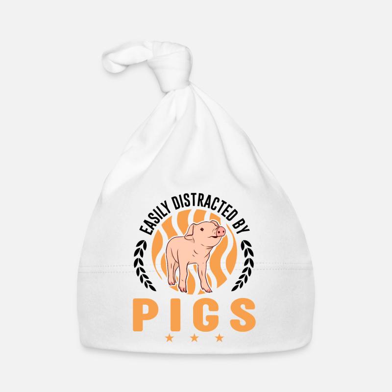 Easily distracted by Pigs Farmer Pigs Organic Baby Cap