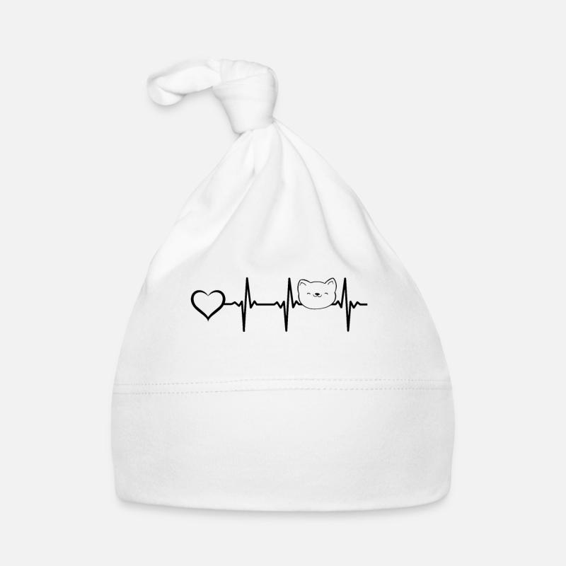 Cat Heartbeat Cat Lovers Propriétaire de chat Bonnet bio Bébé