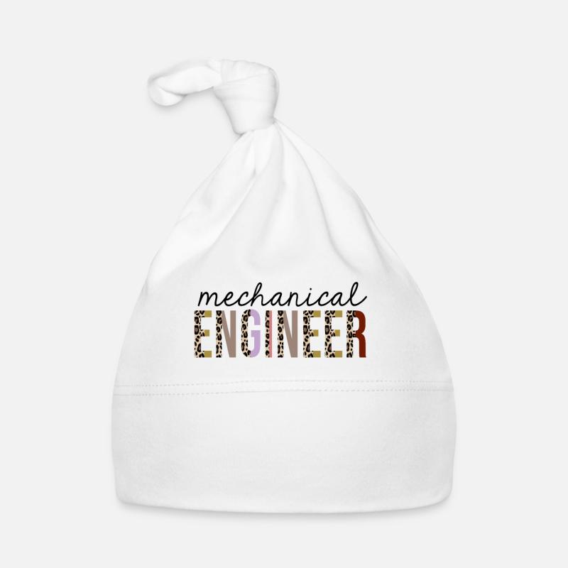 Mechanical Engineer Leopard Print Funny Organic Baby Cap