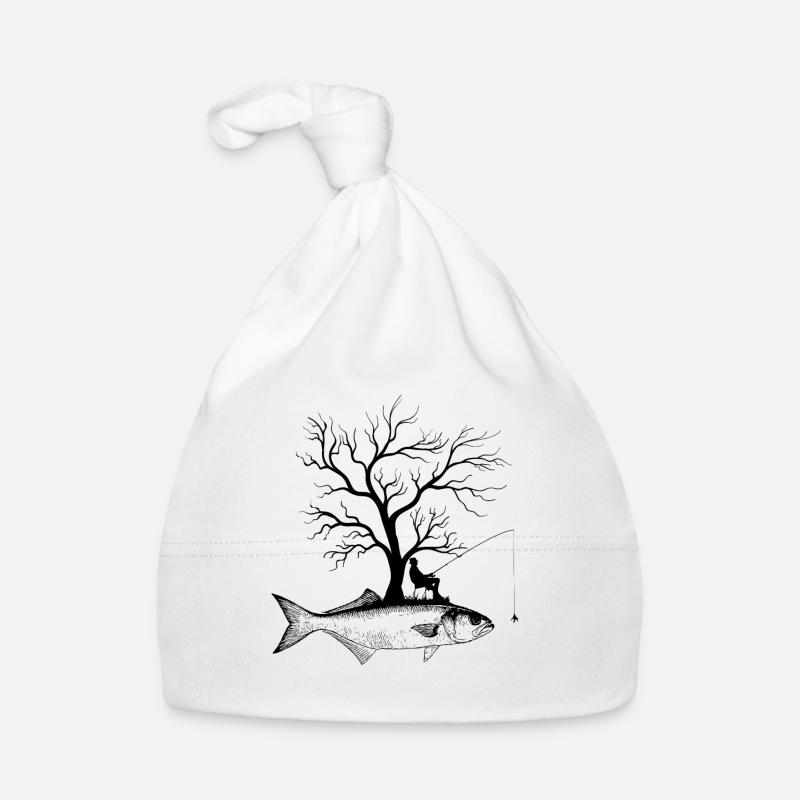 Grafischer Baum - Fisch Bluefish Baby Bio-Mütze