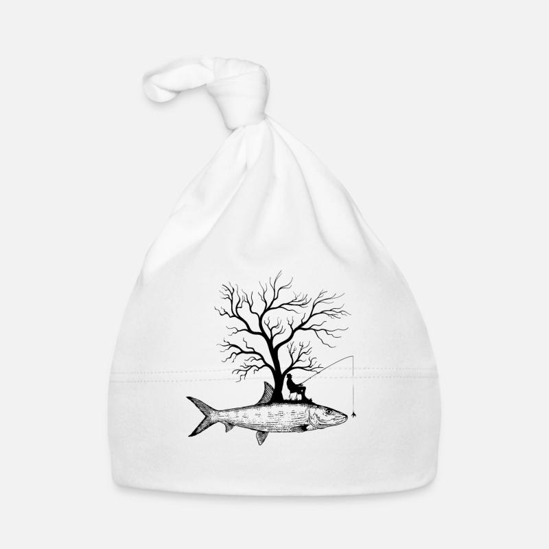 Graphic Tree - Fish Bone Fish Organic Baby Cap