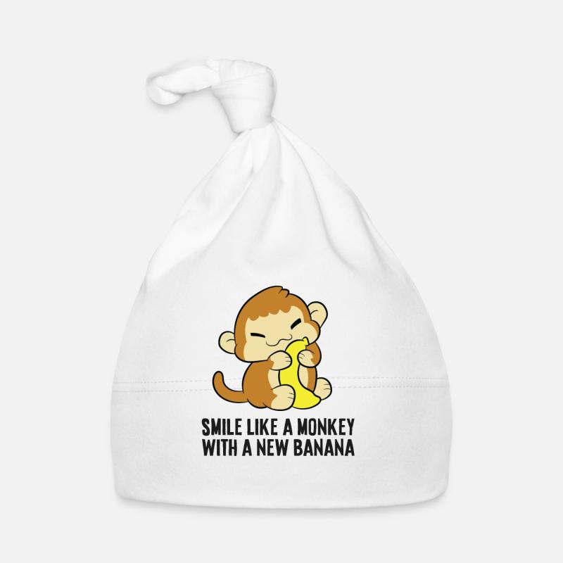 Smile Like A Monkey With A New Banana Organic Baby Cap