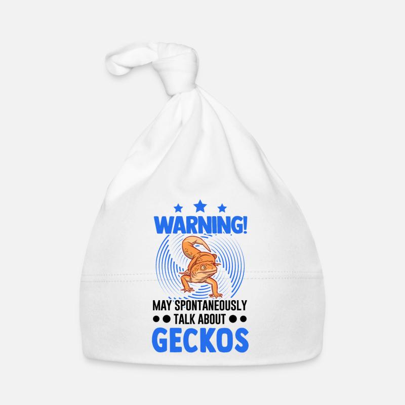 Gecko Gift Leopard Gecko - Organic Baby Cap - white