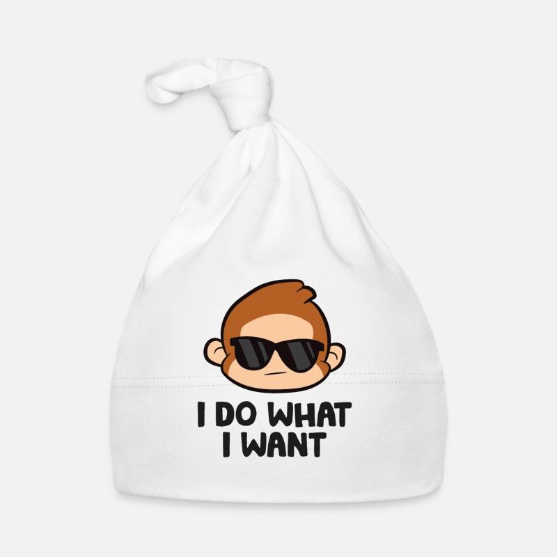 Cute Monkey Ape I Do What I Want Organic Baby Cap