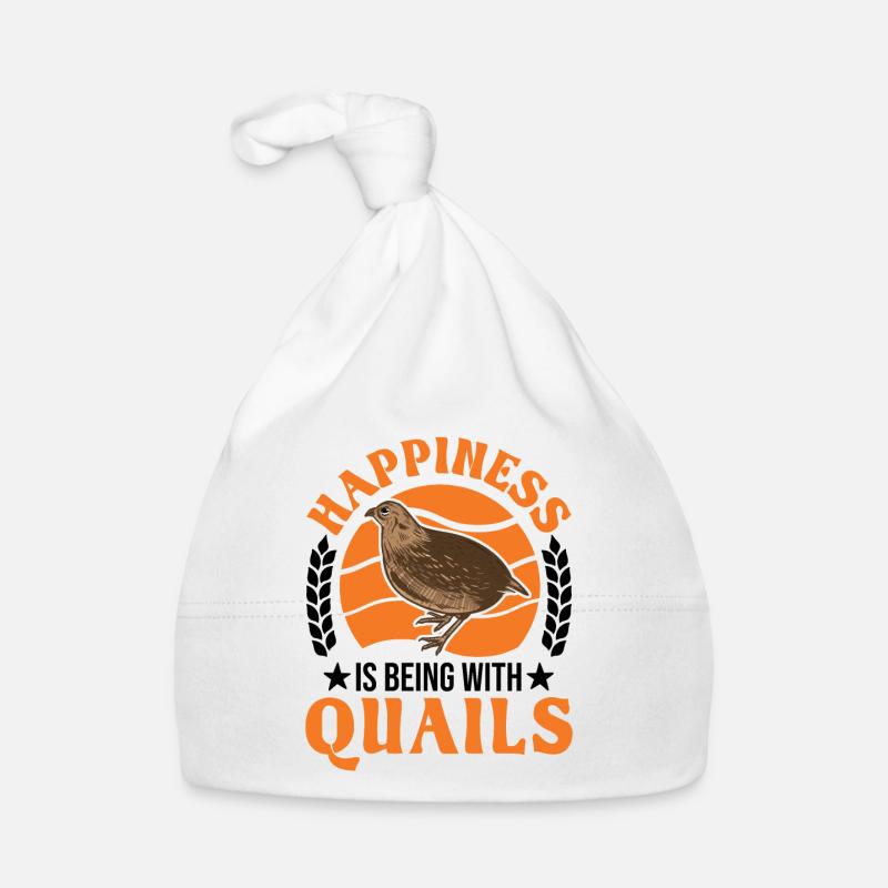 Happiness is being with Quails Quail Organic Baby Cap
