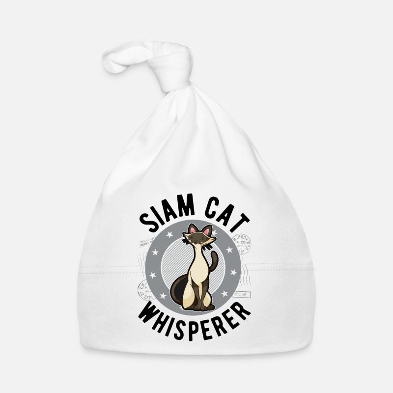 Chats siamois Whisperer Chat siamois - Bonnet bio Bébé - blanc