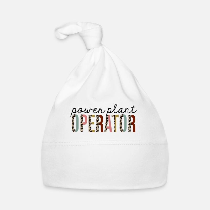 Power Plant Operator Leopard Print Funny Organic Baby Cap