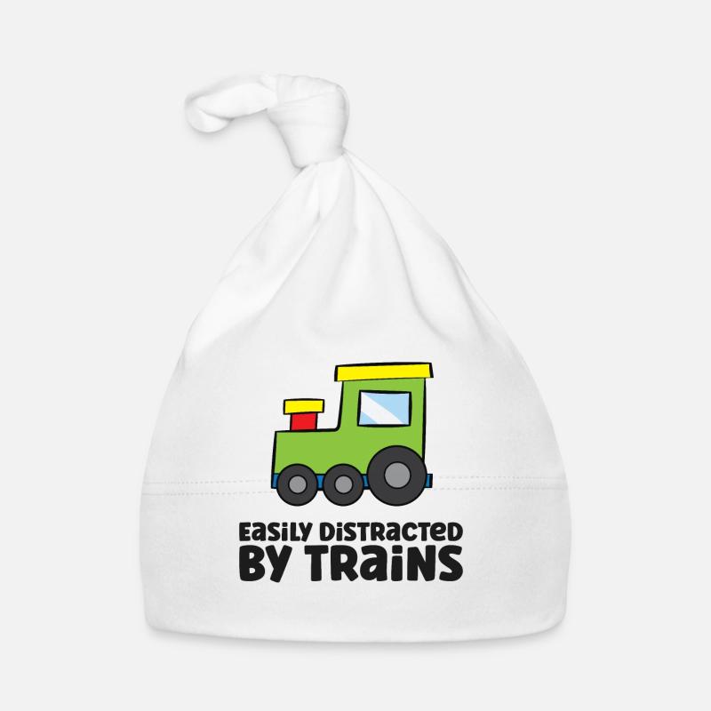 Easily Distracted By Trains Baby Bio-Mütze