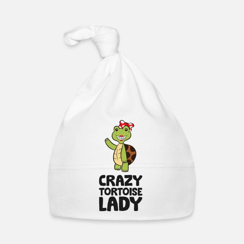 Tortue Maman Reptile Crazy Turtle Lady - Bonnet bio Bébé - blanc