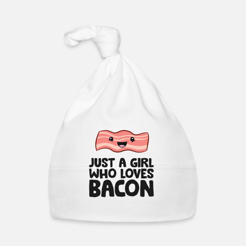 Frühstück mit Speck Nur ein Mädchen, das Speck Baby Bio-Mütze