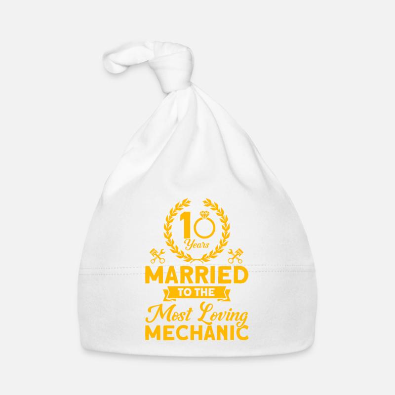 Rosenhochzeit 10 Jahre Ehe Geschenk Baby Bio-Mütze
