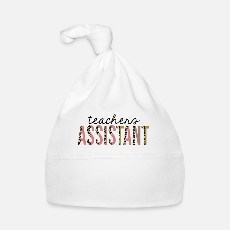 Teachers Assistant Leopard Print Funny Organic Baby Cap