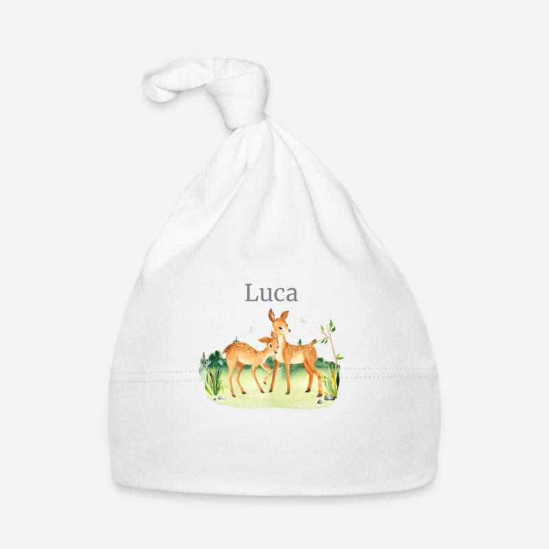 Fleurs de cerf d’animaux forestiers Nom Luca Bonnet bio Bébé