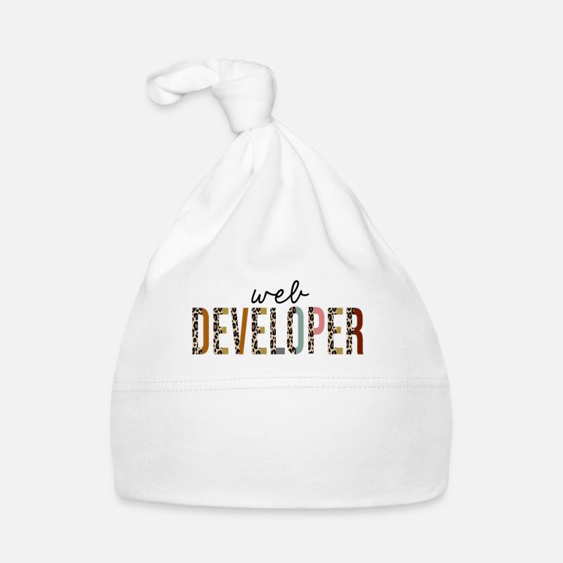 web developer Leopard Print Funny Organic Baby Cap