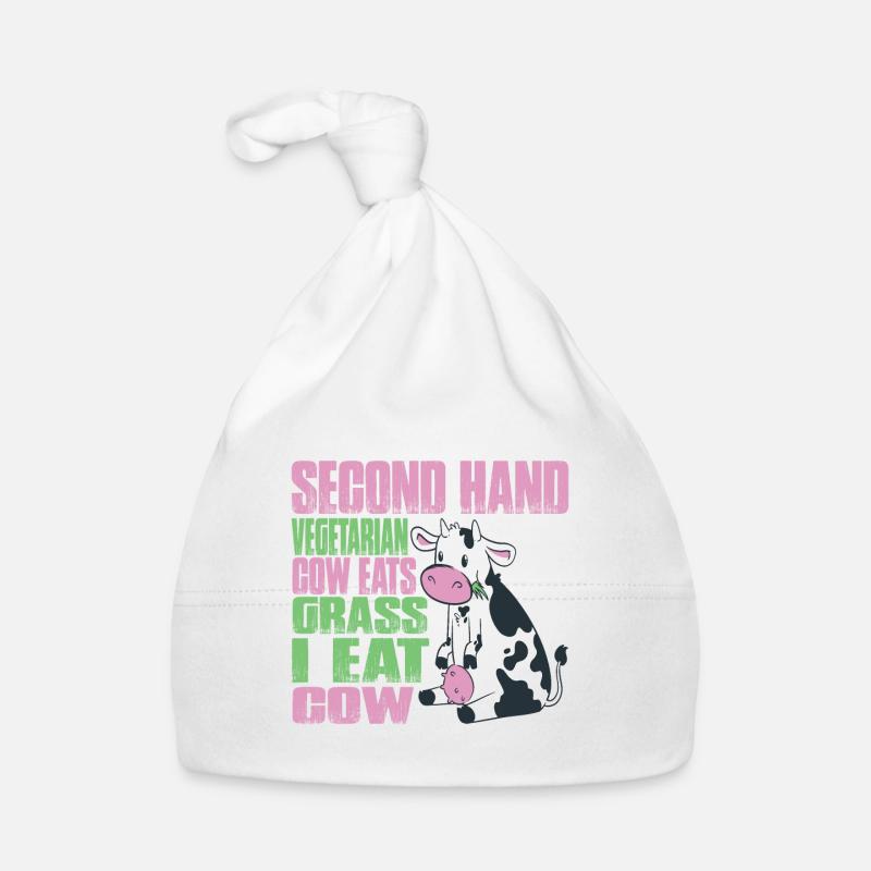 Second Hand Vegetarian, Cow Eats Grass, I Eat Cow Baby Bio-Mütze