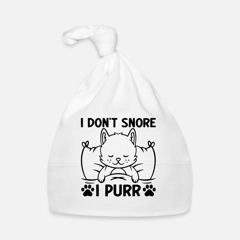 Cat Lover Funny Cat Meme I Snore n Bonnet bio Bébé
