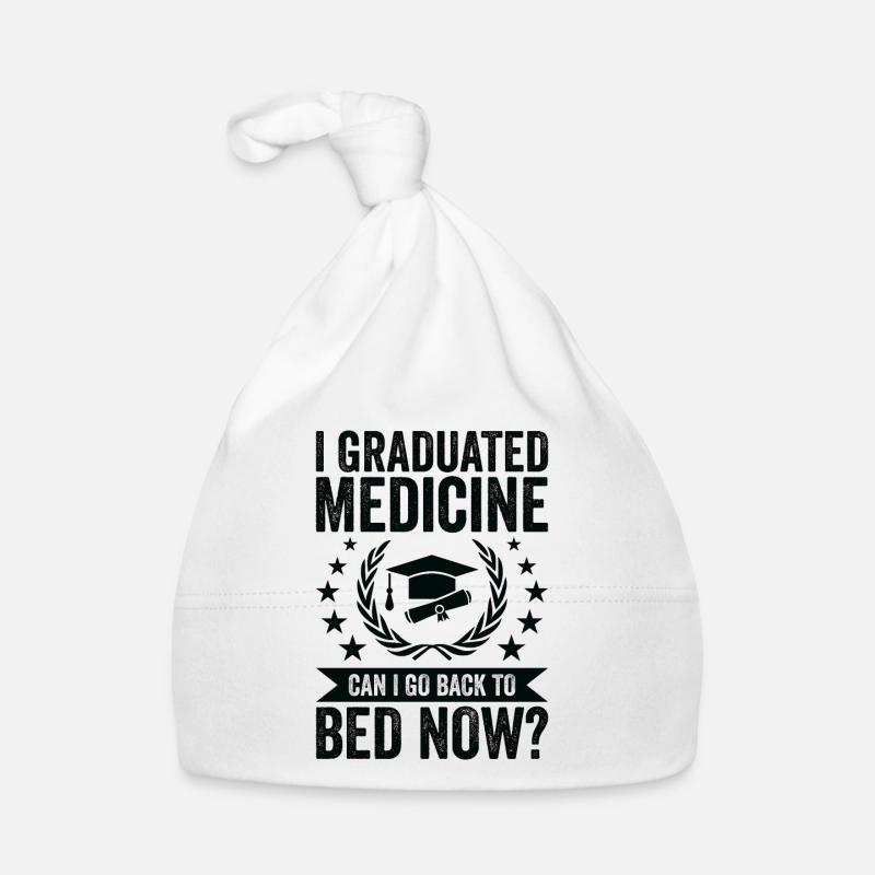 J’ai terminé mes études de médecine - Bonnet bio Bébé - blanc