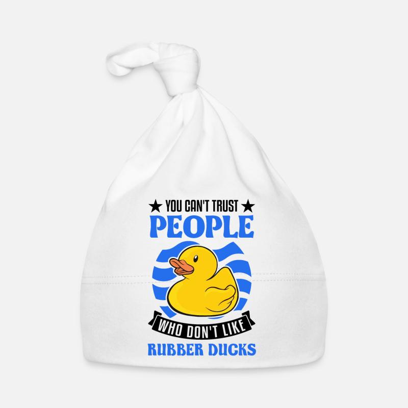 Gummiente Geschenk Quietscheente Badeente Baby Bio-Mütze