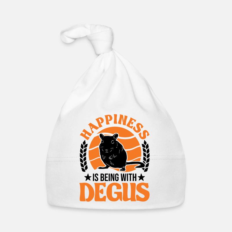 Happiness is being with Degus Degu Baby Bio-Mütze