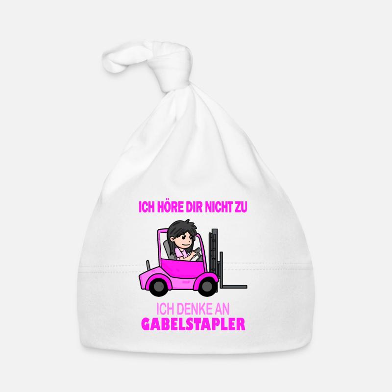 Staplerfahrerin Damen Gabelstapler Stapler - Baby Bio-Mütze - Weiß